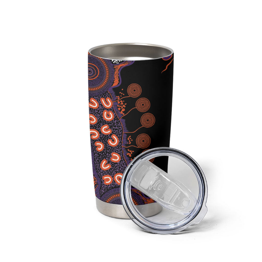 Australia Psoriasis Support Personalised Tumbler Cup Aboriginal Ribbon Dot Painting
