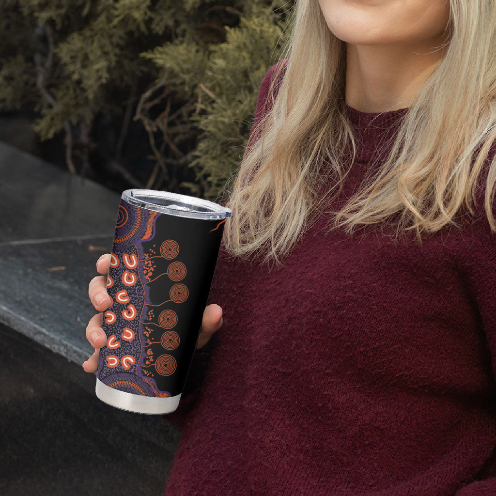 Australia Psoriasis Support Personalised Tumbler Cup Aboriginal Ribbon Dot Painting