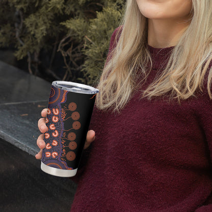 Australia Psoriasis Support Personalised Tumbler Cup Aboriginal Ribbon Dot Painting