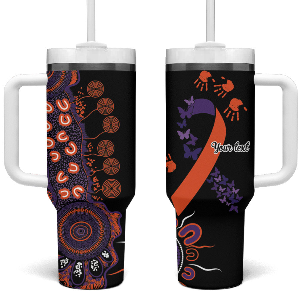 Australia Psoriasis Support Personalised Tumbler With Handle Aboriginal Ribbon Dot Painting
