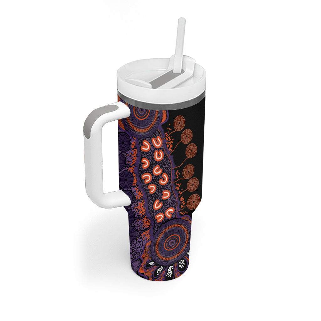 Australia Psoriasis Support Personalised Tumbler With Handle Aboriginal Ribbon Dot Painting