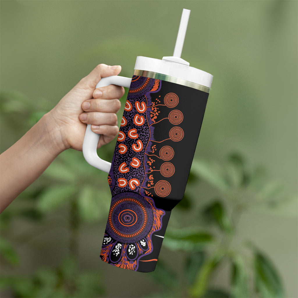 Australia Psoriasis Support Personalised Tumbler With Handle Aboriginal Ribbon Dot Painting
