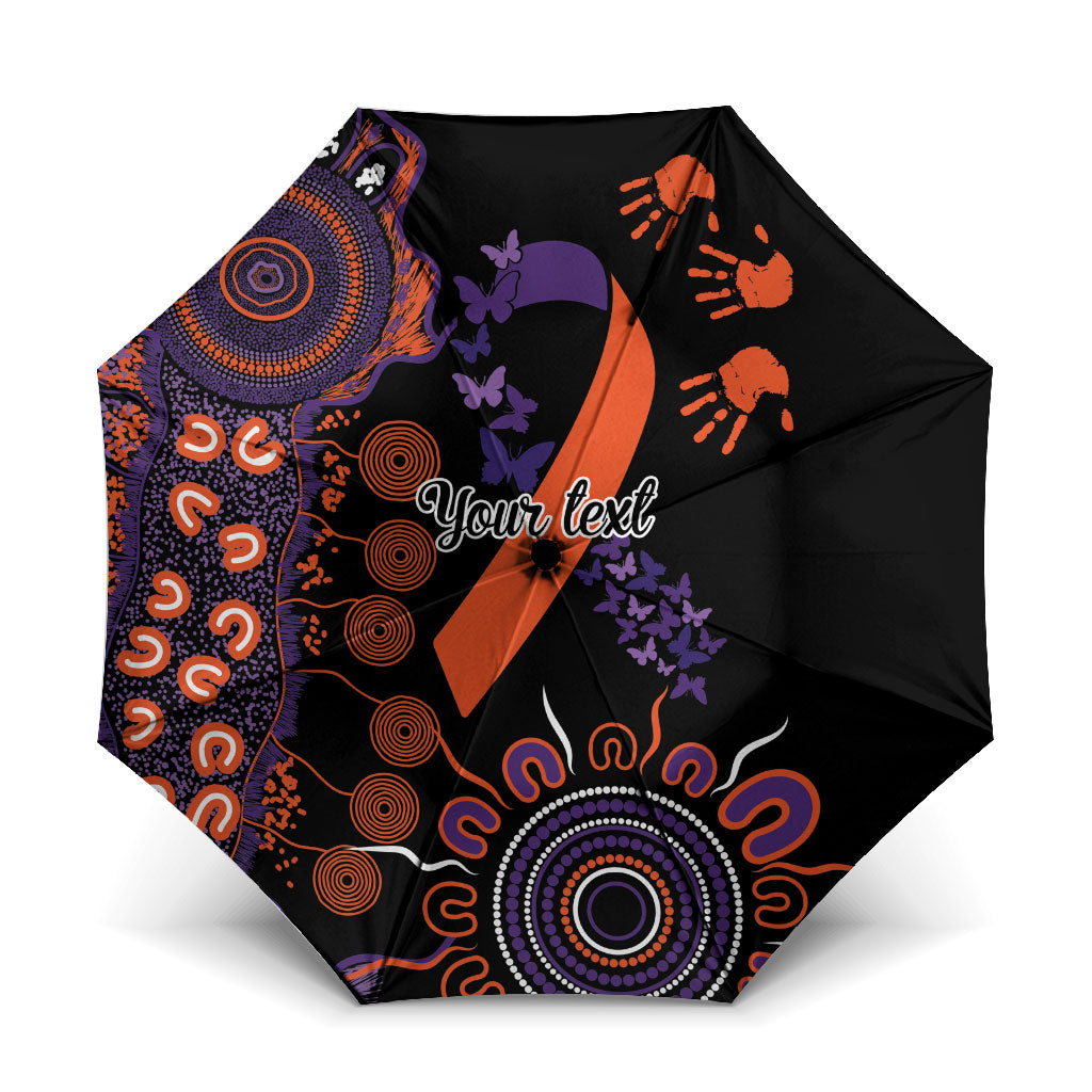 Australia Psoriasis Support Personalised Umbrella Aboriginal Ribbon Dot Painting