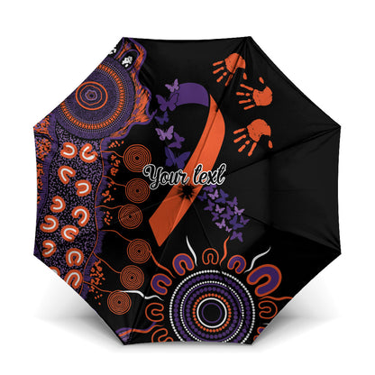 Australia Psoriasis Support Personalised Umbrella Aboriginal Ribbon Dot Painting