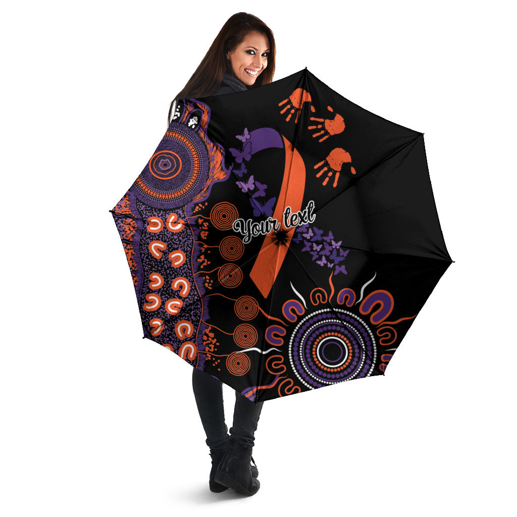 Australia Psoriasis Support Personalised Umbrella Aboriginal Ribbon Dot Painting