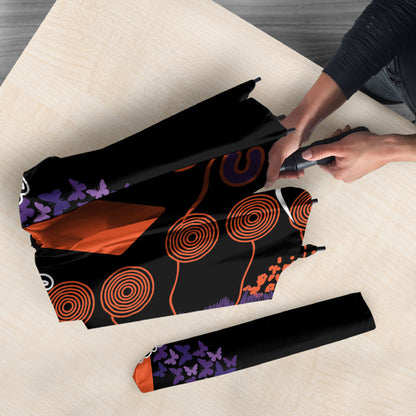 Australia Psoriasis Support Personalised Umbrella Aboriginal Ribbon Dot Painting