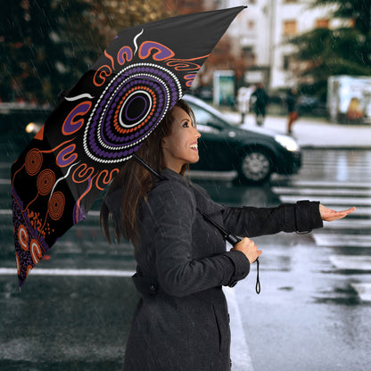 Australia Psoriasis Support Personalised Umbrella Aboriginal Ribbon Dot Painting