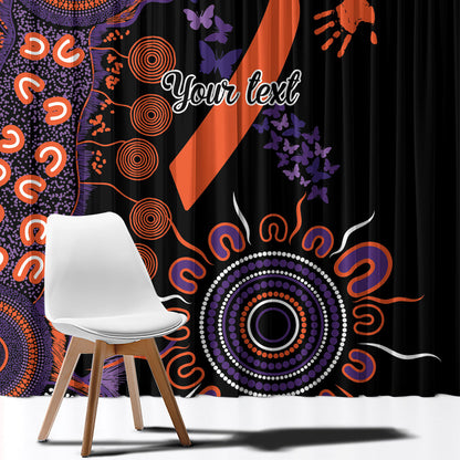 Australia Psoriasis Support Personalised Window Curtain Aboriginal Ribbon Dot Painting