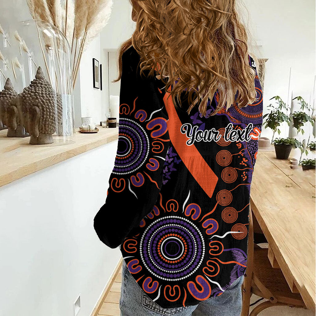 Australia Psoriasis Support Personalised Women Casual Shirt Aboriginal Ribbon Dot Painting