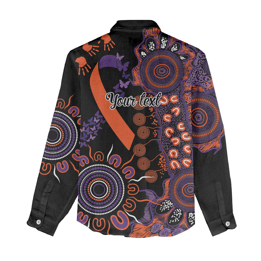 Australia Psoriasis Support Personalised Women Casual Shirt Aboriginal Ribbon Dot Painting