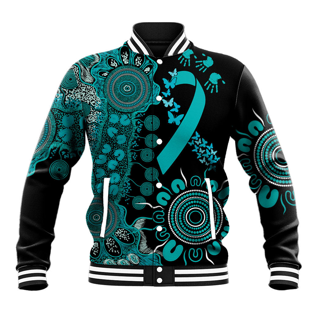 Australia PTSD Support Healing From Trauma Personalised Baseball Jacket Aboriginal Ribbon Dot Painting