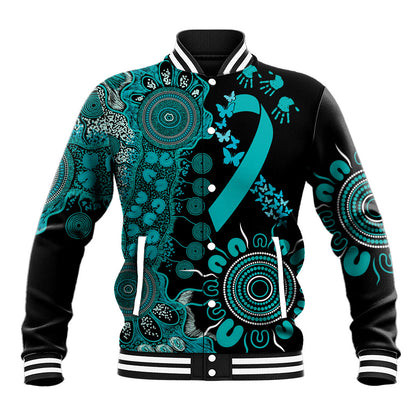 Australia PTSD Support Healing From Trauma Personalised Baseball Jacket Aboriginal Ribbon Dot Painting
