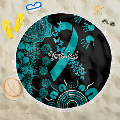 Australia PTSD Support Healing From Trauma Personalised Beach Blanket Aboriginal Ribbon Dot Painting