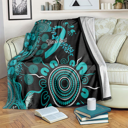 Australia PTSD Support Healing From Trauma Personalised Blanket Aboriginal Ribbon Dot Painting