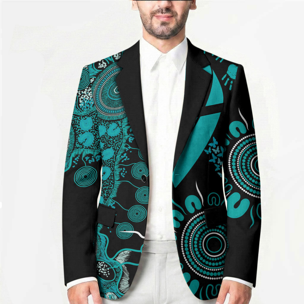 Australia PTSD Support Healing From Trauma Personalised Blazer Aboriginal Ribbon Dot Painting