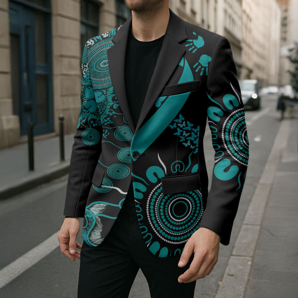 Australia PTSD Support Healing From Trauma Personalised Blazer Aboriginal Ribbon Dot Painting