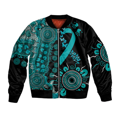 Australia PTSD Support Healing From Trauma Personalised Bomber Jacket Aboriginal Ribbon Dot Painting