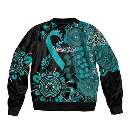 Australia PTSD Support Healing From Trauma Personalised Bomber Jacket Aboriginal Ribbon Dot Painting
