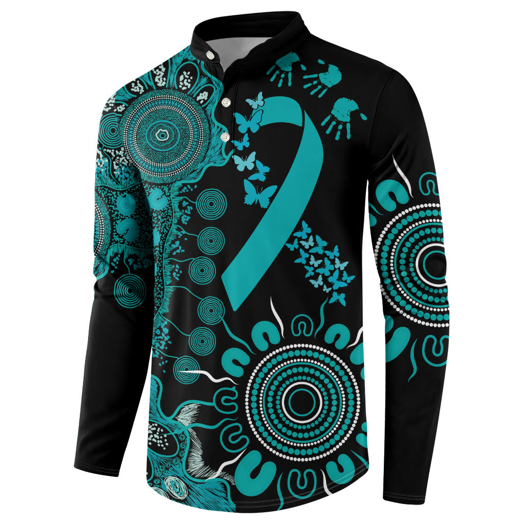 Australia PTSD Support Healing From Trauma Personalised Button Sweatshirt Aboriginal Ribbon Dot Painting