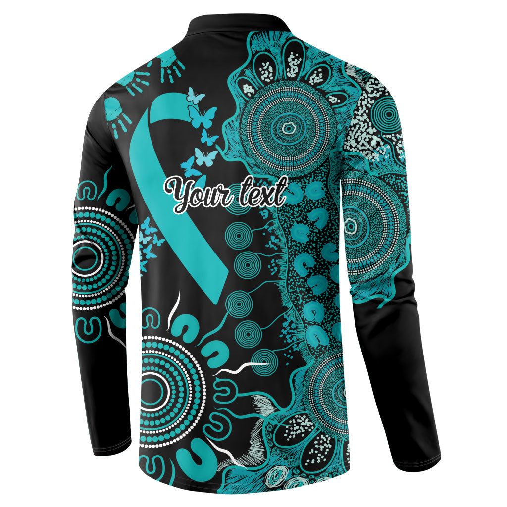 Australia PTSD Support Healing From Trauma Personalised Button Sweatshirt Aboriginal Ribbon Dot Painting