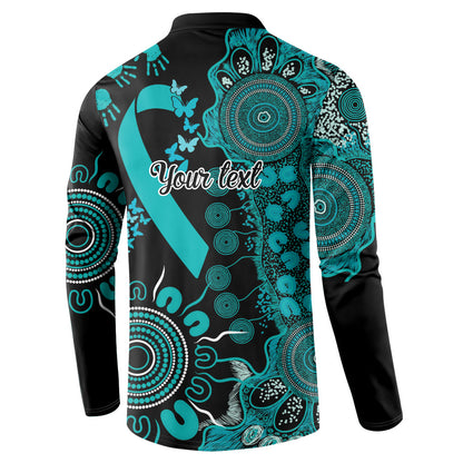 Australia PTSD Support Healing From Trauma Personalised Button Sweatshirt Aboriginal Ribbon Dot Painting