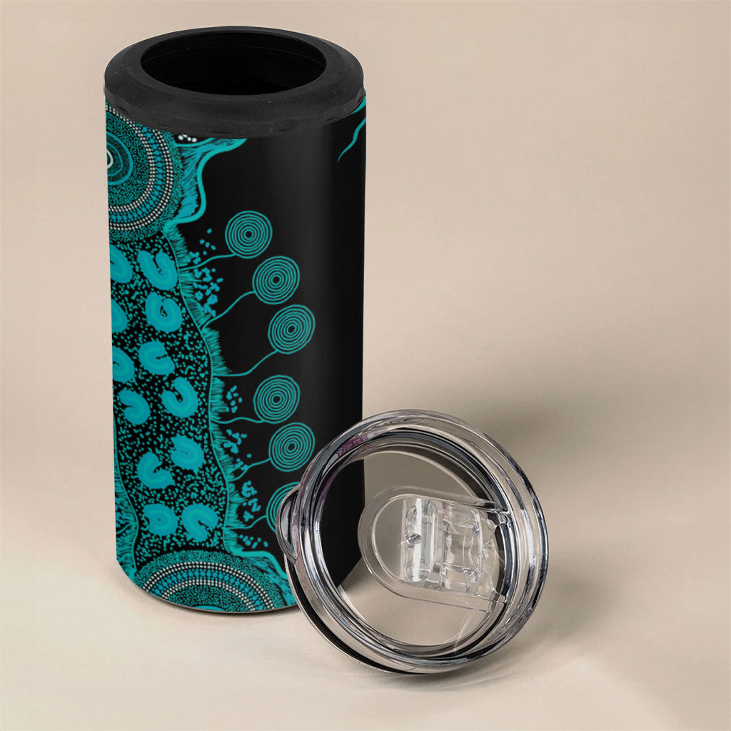 Australia PTSD Support Healing From Trauma Personalised 4 in 1 Can Cooler Tumbler Aboriginal Ribbon Dot Painting