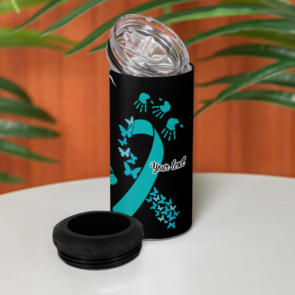 Australia PTSD Support Healing From Trauma Personalised 4 in 1 Can Cooler Tumbler Aboriginal Ribbon Dot Painting