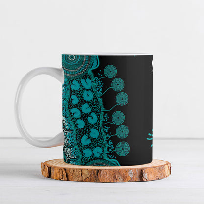 Australia PTSD Support Healing From Trauma Personalised Ceramic Mug Aboriginal Ribbon Dot Painting