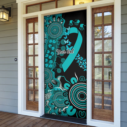 Australia PTSD Support Healing From Trauma Personalised Door Cover Aboriginal Ribbon Dot Painting