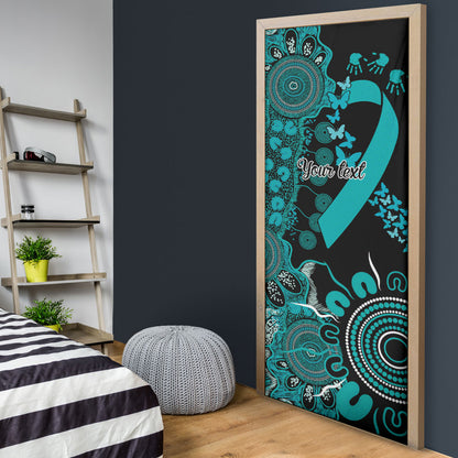 Australia PTSD Support Healing From Trauma Personalised Door Cover Aboriginal Ribbon Dot Painting
