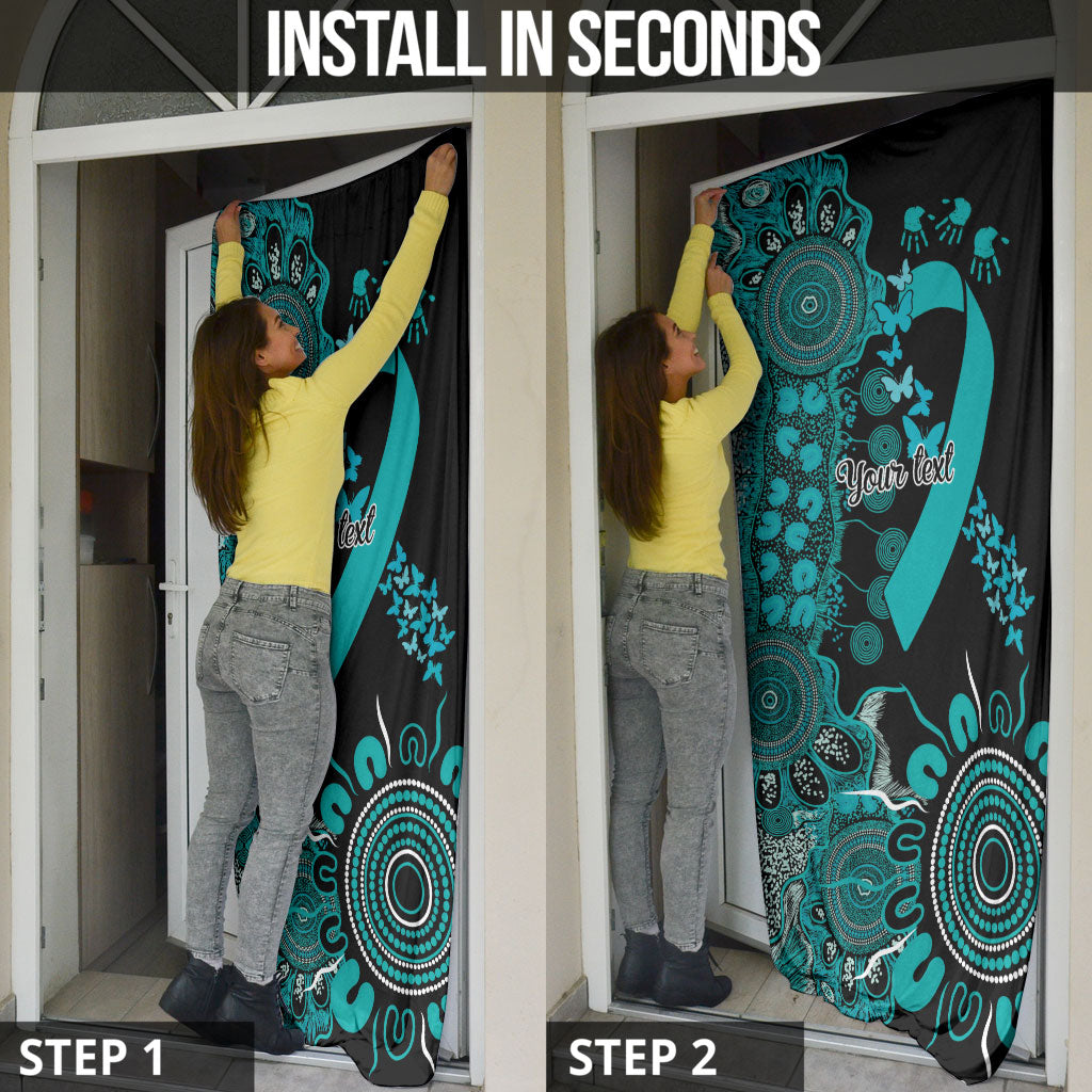 Australia PTSD Support Healing From Trauma Personalised Door Cover Aboriginal Ribbon Dot Painting