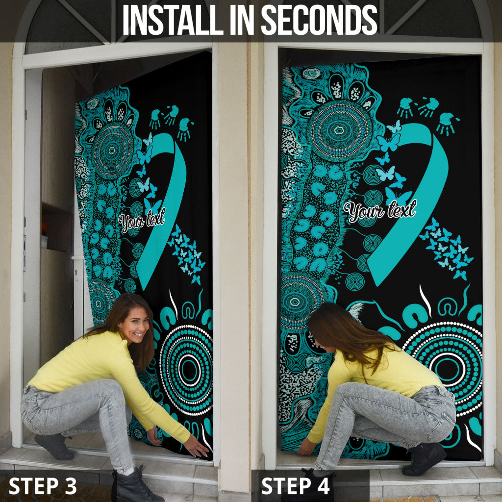 Australia PTSD Support Healing From Trauma Personalised Door Cover Aboriginal Ribbon Dot Painting