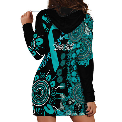 Australia PTSD Support Healing From Trauma Personalised Hoodie Dress Aboriginal Ribbon Dot Painting