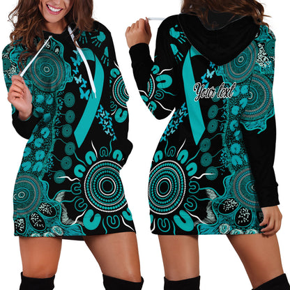 Australia PTSD Support Healing From Trauma Personalised Hoodie Dress Aboriginal Ribbon Dot Painting