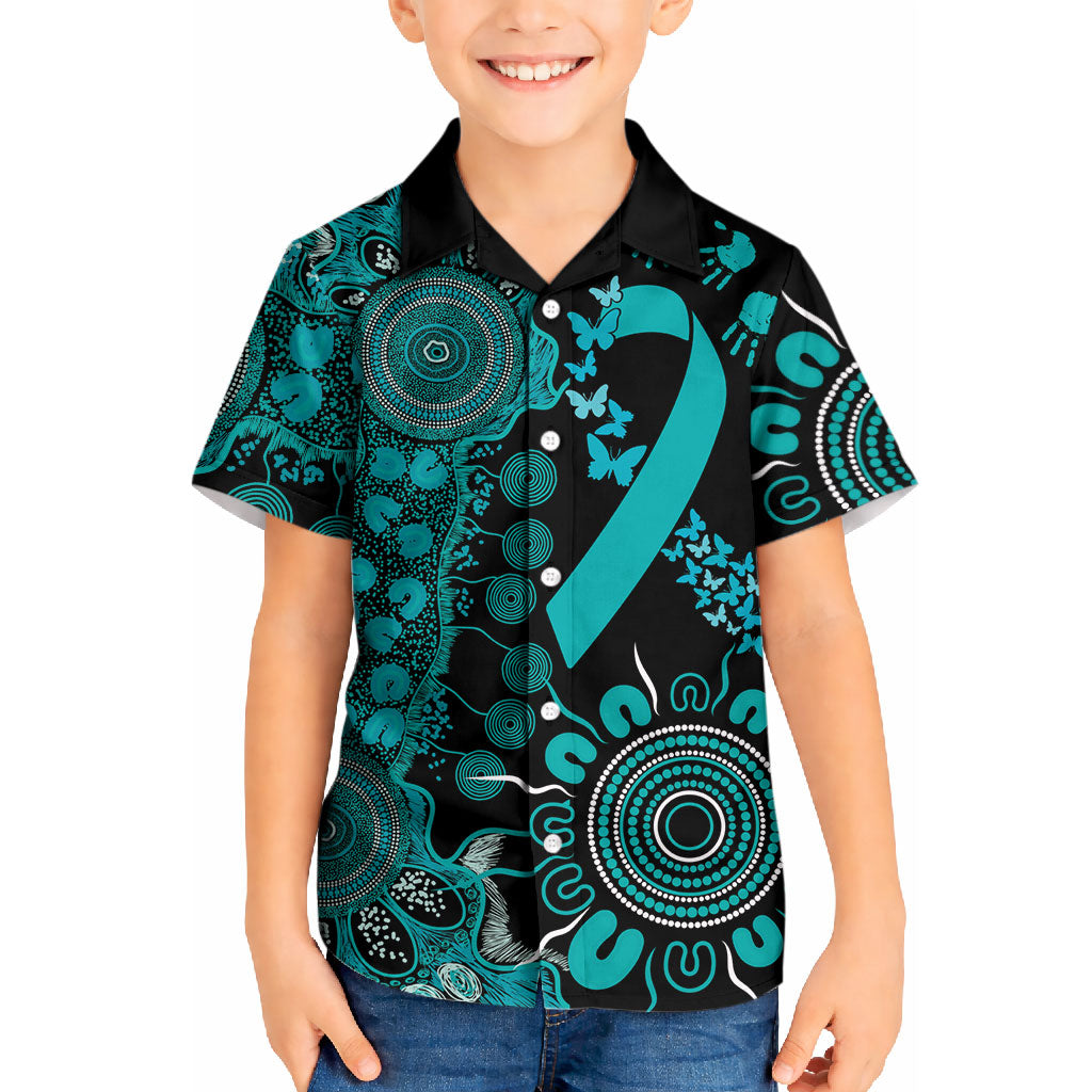 Australia PTSD Support Healing From Trauma Personalised Kid Hawaiian Shirt Aboriginal Ribbon Dot Painting