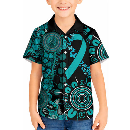 Australia PTSD Support Healing From Trauma Personalised Kid Hawaiian Shirt Aboriginal Ribbon Dot Painting