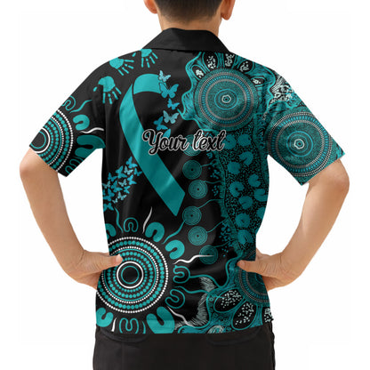Australia PTSD Support Healing From Trauma Personalised Kid Hawaiian Shirt Aboriginal Ribbon Dot Painting