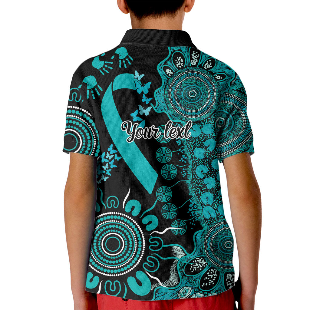 Australia PTSD Support Healing From Trauma Personalised Kid Polo Shirt Aboriginal Ribbon Dot Painting