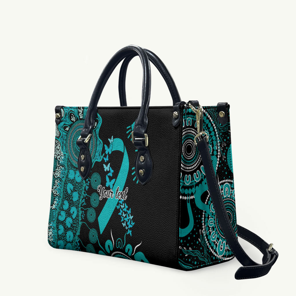 Australia PTSD Support Healing From Trauma Personalised Leather Bag Aboriginal Ribbon Dot Painting