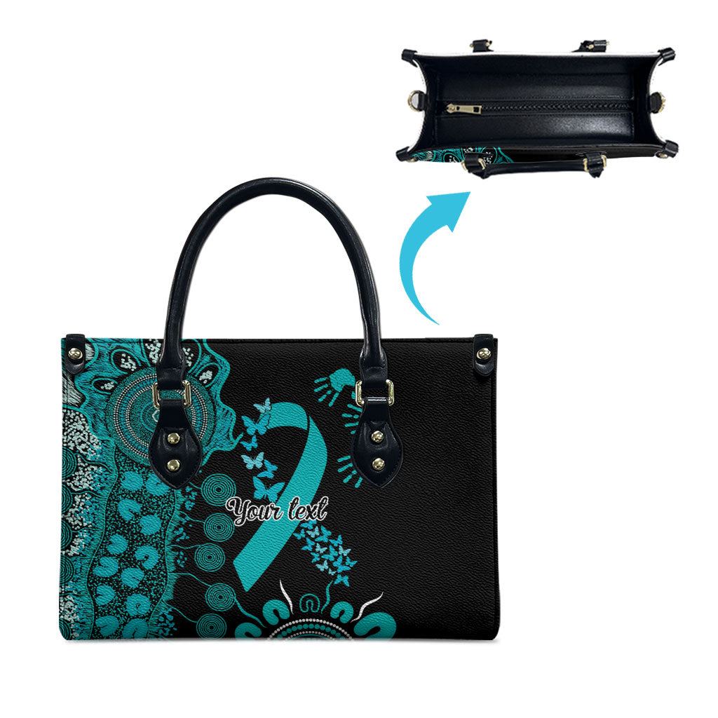 Australia PTSD Support Healing From Trauma Personalised Leather Bag Aboriginal Ribbon Dot Painting