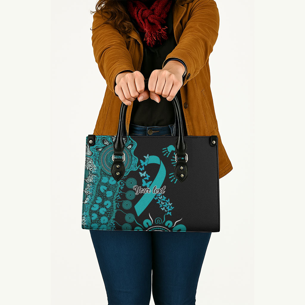 Australia PTSD Support Healing From Trauma Personalised Leather Bag Aboriginal Ribbon Dot Painting