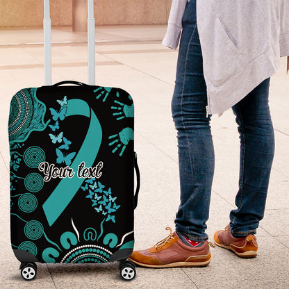 Australia PTSD Support Healing From Trauma Personalised Luggage Cover Aboriginal Ribbon Dot Painting