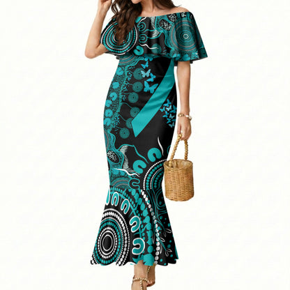 Australia PTSD Support Healing From Trauma Personalised Mermaid Dress Aboriginal Ribbon Dot Painting
