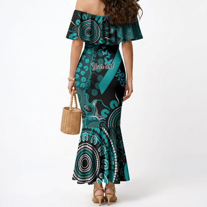 Australia PTSD Support Healing From Trauma Personalised Mermaid Dress Aboriginal Ribbon Dot Painting