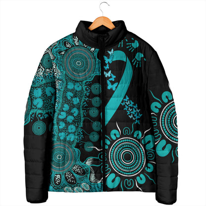 Australia PTSD Support Healing From Trauma Personalised Padded Jacket Aboriginal Ribbon Dot Painting