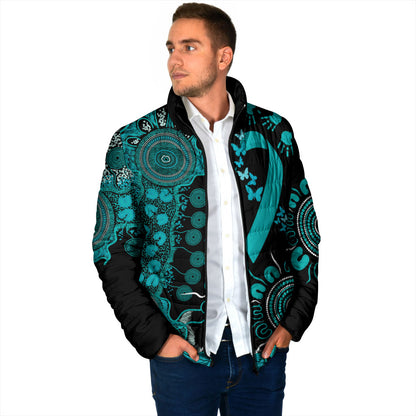 Australia PTSD Support Healing From Trauma Personalised Padded Jacket Aboriginal Ribbon Dot Painting