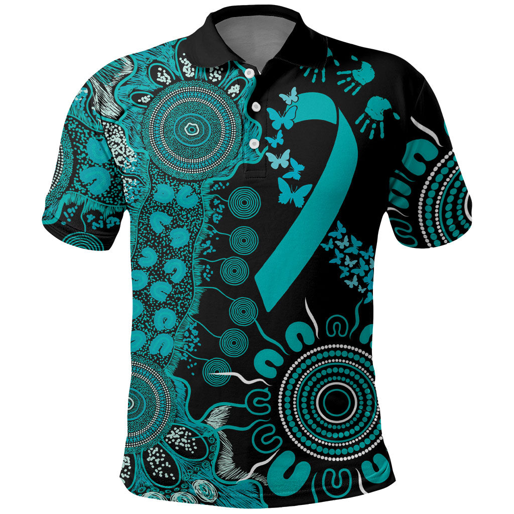 Australia PTSD Support Healing From Trauma Personalised Polo Shirt Aboriginal Ribbon Dot Painting
