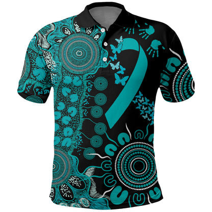 Australia PTSD Support Healing From Trauma Personalised Polo Shirt Aboriginal Ribbon Dot Painting
