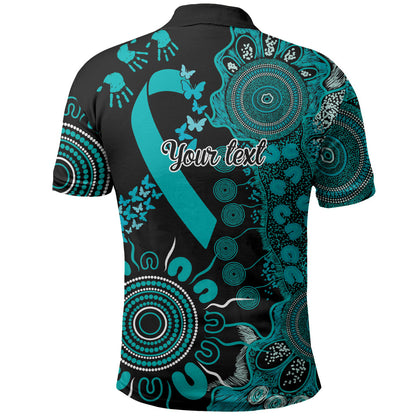 Australia PTSD Support Healing From Trauma Personalised Polo Shirt Aboriginal Ribbon Dot Painting