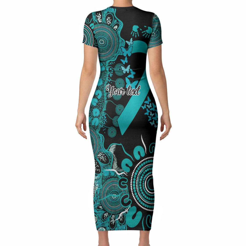 Australia PTSD Support Healing From Trauma Personalised Short Sleeve Bodycon Dress Aboriginal Ribbon Dot Painting
